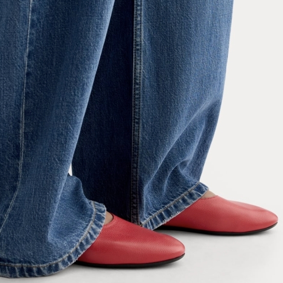 NEW Everlane The Day Glove Classic Red Leather Ballet Flat 8.5 - Picture 2 of 12